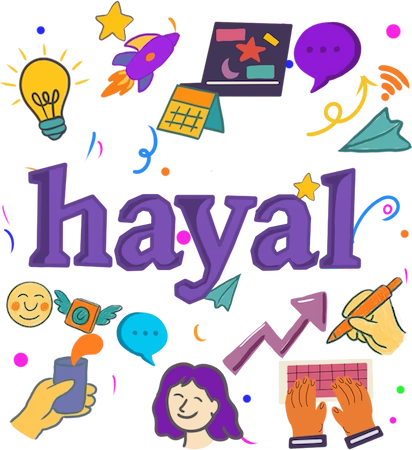 Floating Illustartions Showing Hayals Creativity